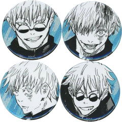 Jujutsu Kaisen Kaigyoku Gyokusetsu Satoru Gojo Can Badge Emotions Jump Spring Collection!! 2024 Limited Set of 4 Buttons [USED]