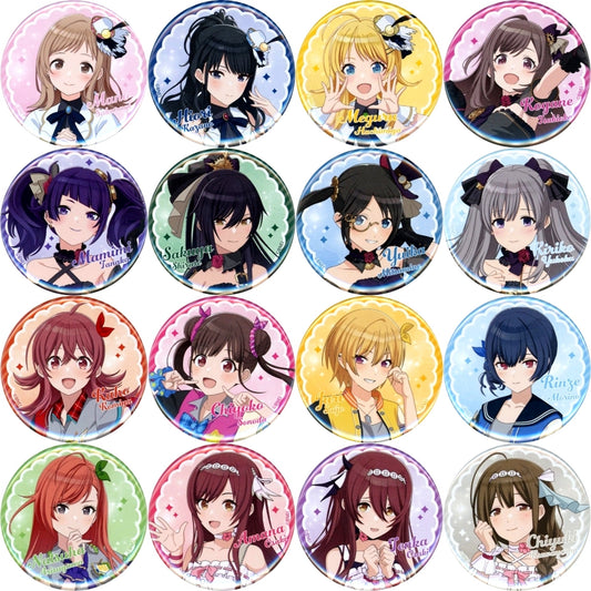 Set of 16 The Idolmaster Shiny Colors x Yomiuriland Badge [USED]