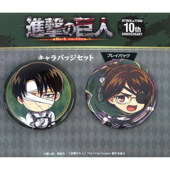 Attack on Titan The Final Season Levi Ackerman Hange Zoe Character Badge Set Playback Part3 Village Vanguard Limited Buttons [USED]