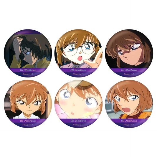 Set of 6 Detective Conan Scene Shot Trading Hologram Button Ai Haibara collection vol.3 [USED]