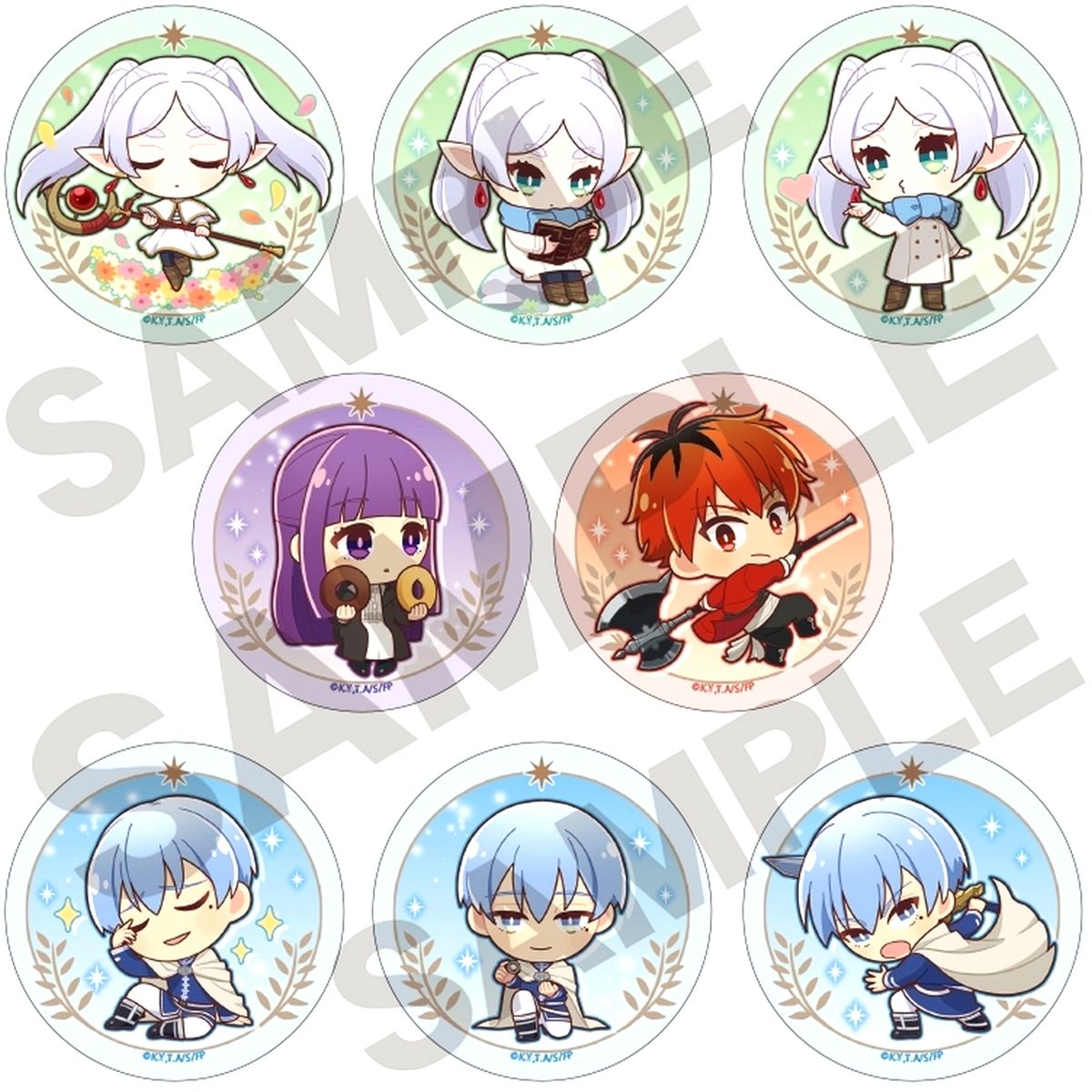Set of 8 Frieren: Beyond Journey's End Trading Button Mini Character [USED]