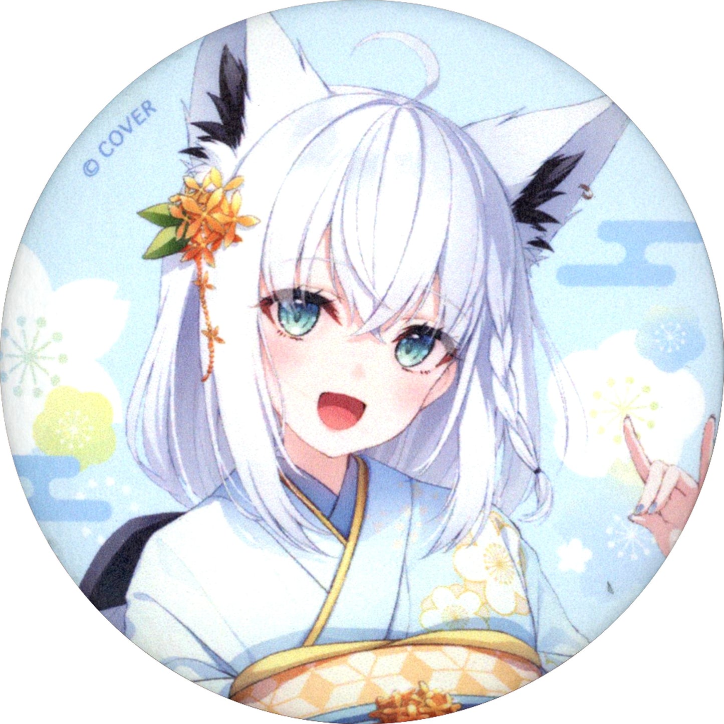 Shirakami Fubuki hololive Trading Washi Button Virtual YouTuber Holo cal Kyoto Edition [USED]