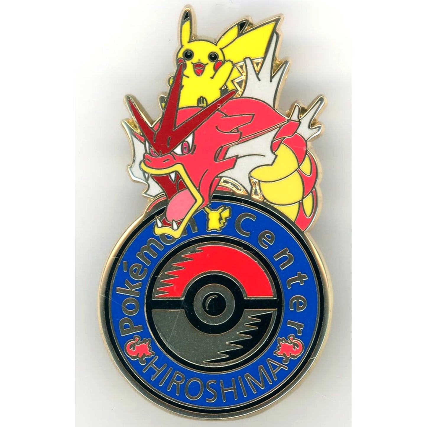 Pikachu & Gyarados Pokemon Logo Pins Pokemon Center Hiroshima OP [USED]