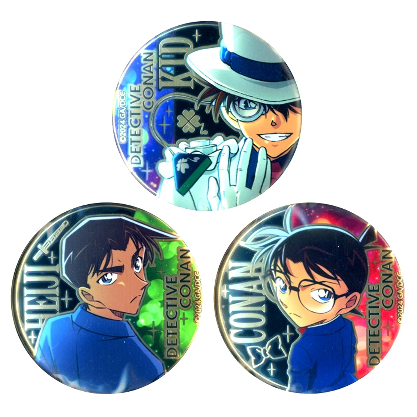 Conan Edogawa Heiji Hattori Kaito Kid Detective Conan Metal Button Set of 3 The Million-dollar Pentagram Seven Net Limited [USED]