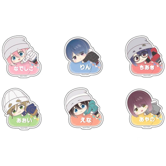 Rin Shima & Others Laid-Back Camp Season 3 All 6 Types Set Hagumeets Acrylic Badge [USED]