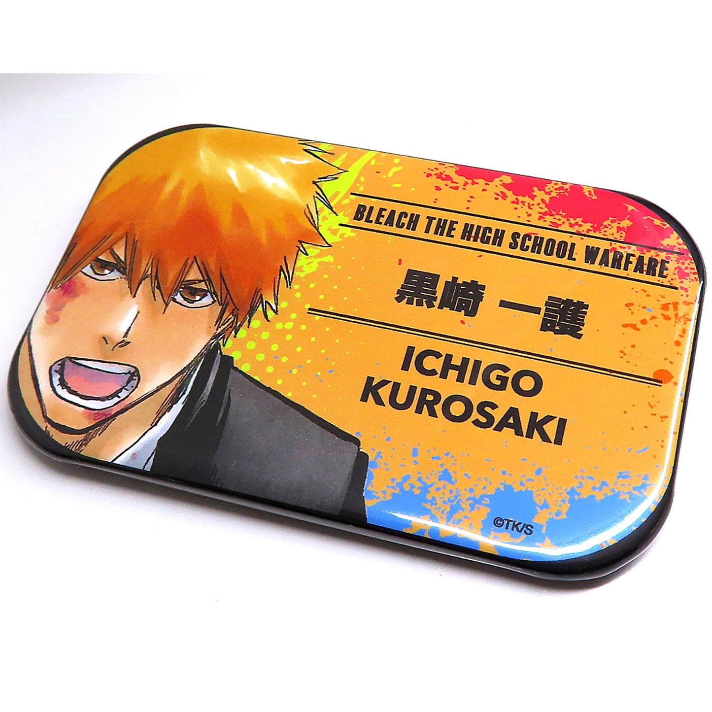 Ichigo Kurosaki Bleach x Yokohama Landmark Tower THE HIGH SCHOOL WARFARE in Cafe Fan Base Trading Name Tag Button [USED]