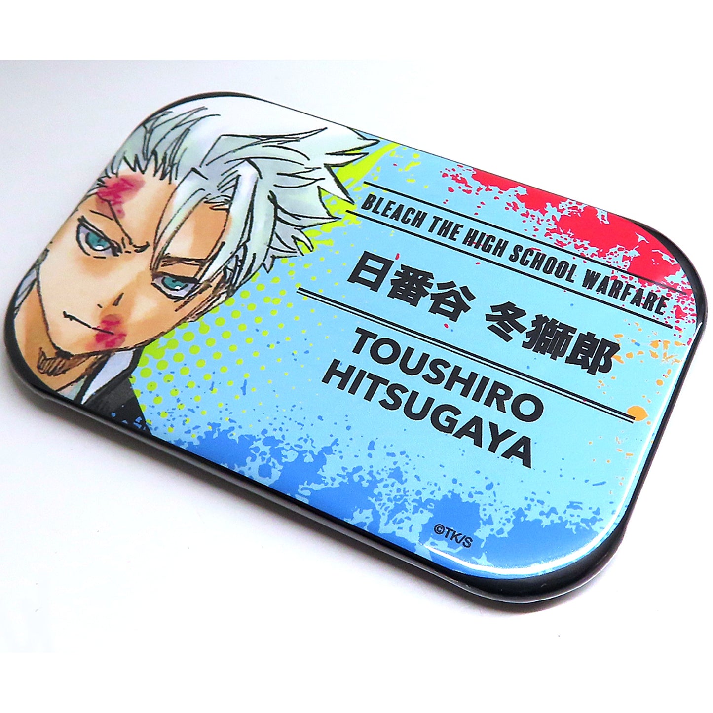 Toshiro Hitsugaya BLEACH x Yokohama Landmark Tower THE HIGH SCHOOL WARFARE in Cafe Fan Base Trading Name Tag Button [USED]