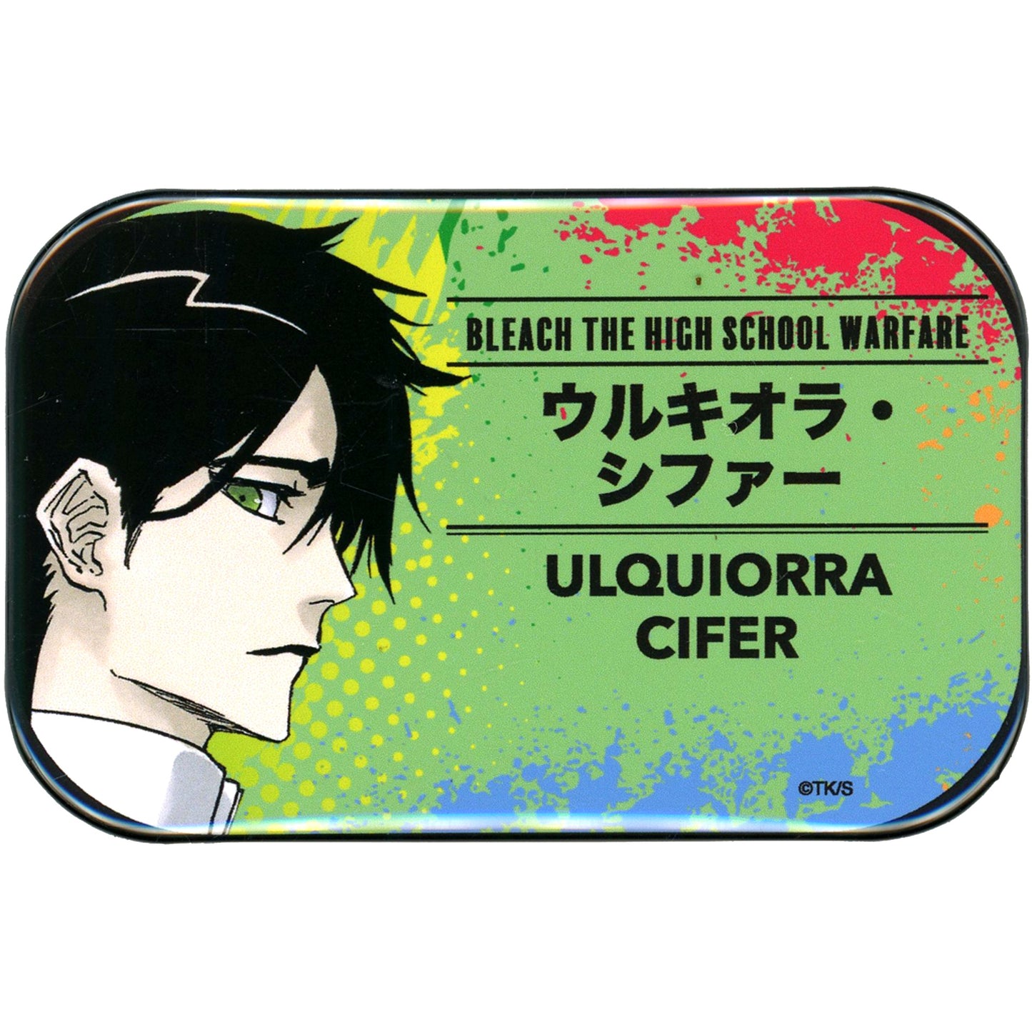 Ulquiorra Cifer BLEACH x Yokohama Landmark Tower THE HIGH SCHOOL WARFARE in Cafe Fan Base Trading Name Tag Button [USED]