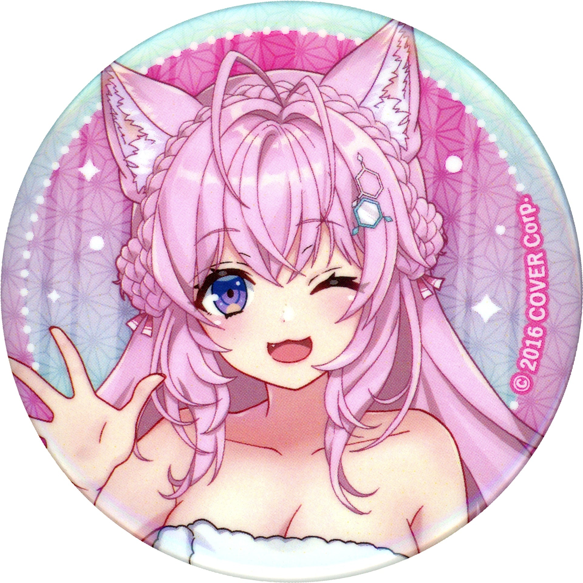 Hakui Koyori After Bath Ver. Virtual YouTuber Hololive x Gokurakuyu RAKU SPA Collabo 4th Furo Life Trading Button Life Size Ver. [USED]