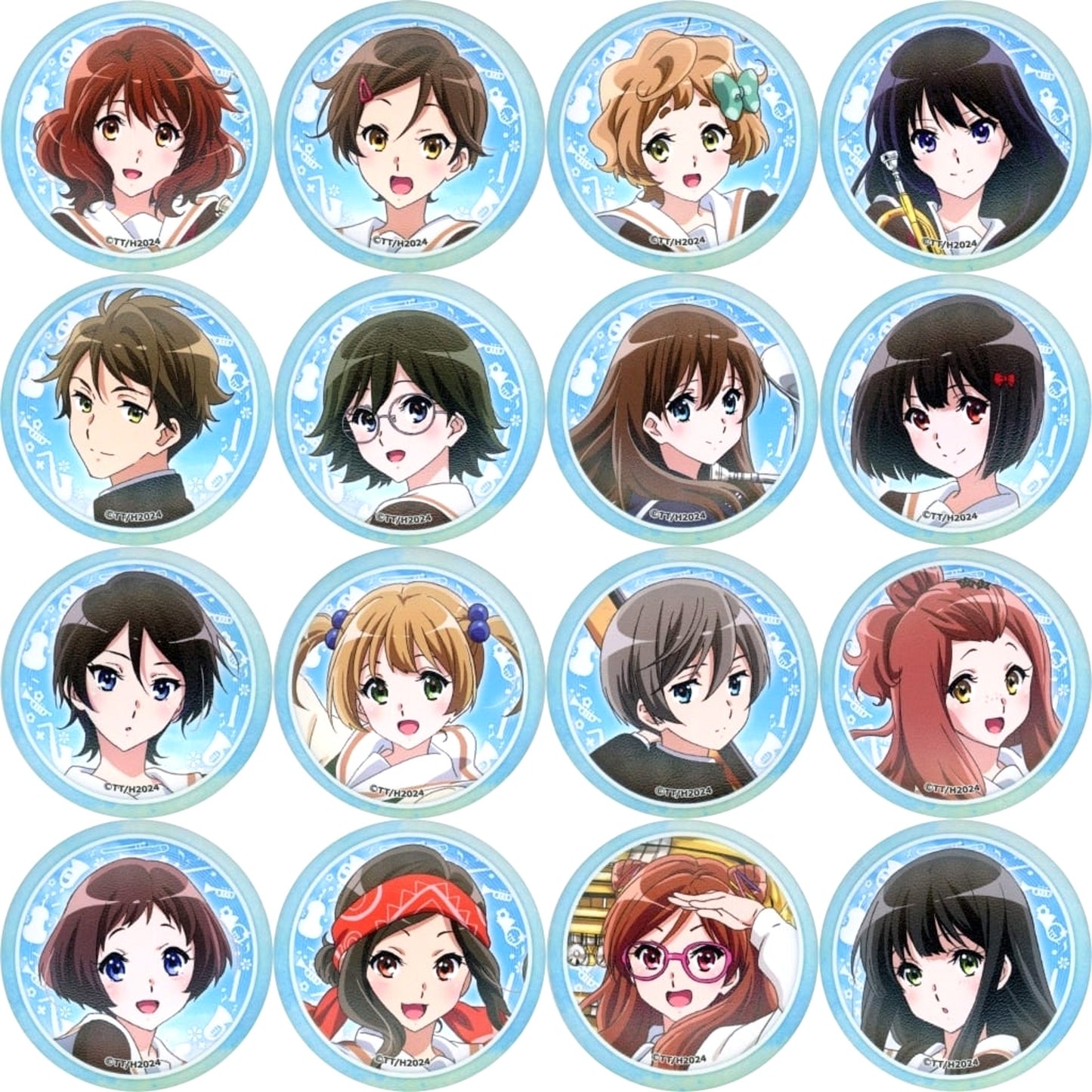 Sound! Euphonium 3 Kumiko Oumae & Others Trading Fuwafuwa Badges Karaoke no Tetsujin Limited All 16 Types Set Buttons [USED]