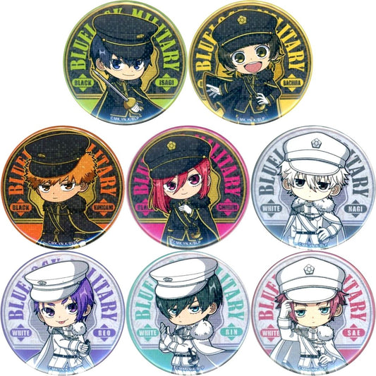 Set of 8 Blue Lock x STELLAMAP CAFE / Blue military & MILITARY POP UP SHOP in BicCamera animega x Sofmap Fair Trading Hologram Button MILITARY Ver. [USED]