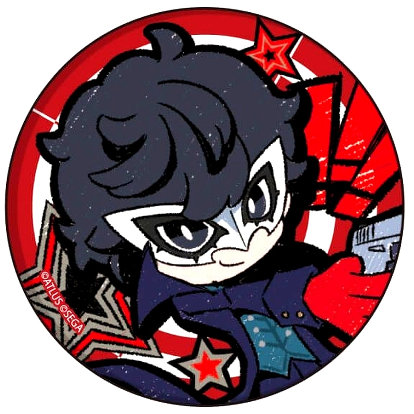 Protagonist GraffArt Illustration Persona 5 Tactica Button [USED]