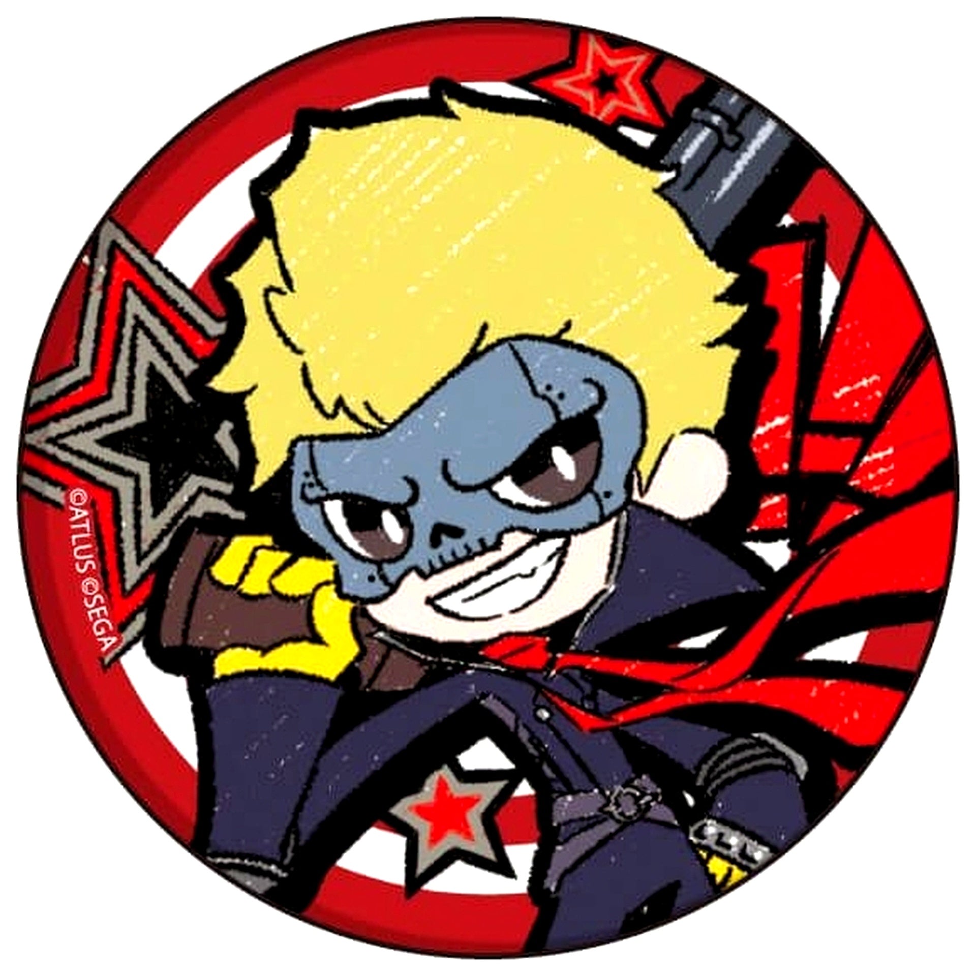 Ryuji Sakamoto Persona 5 Tactica Button 01. GraffArt Illustration [USED]