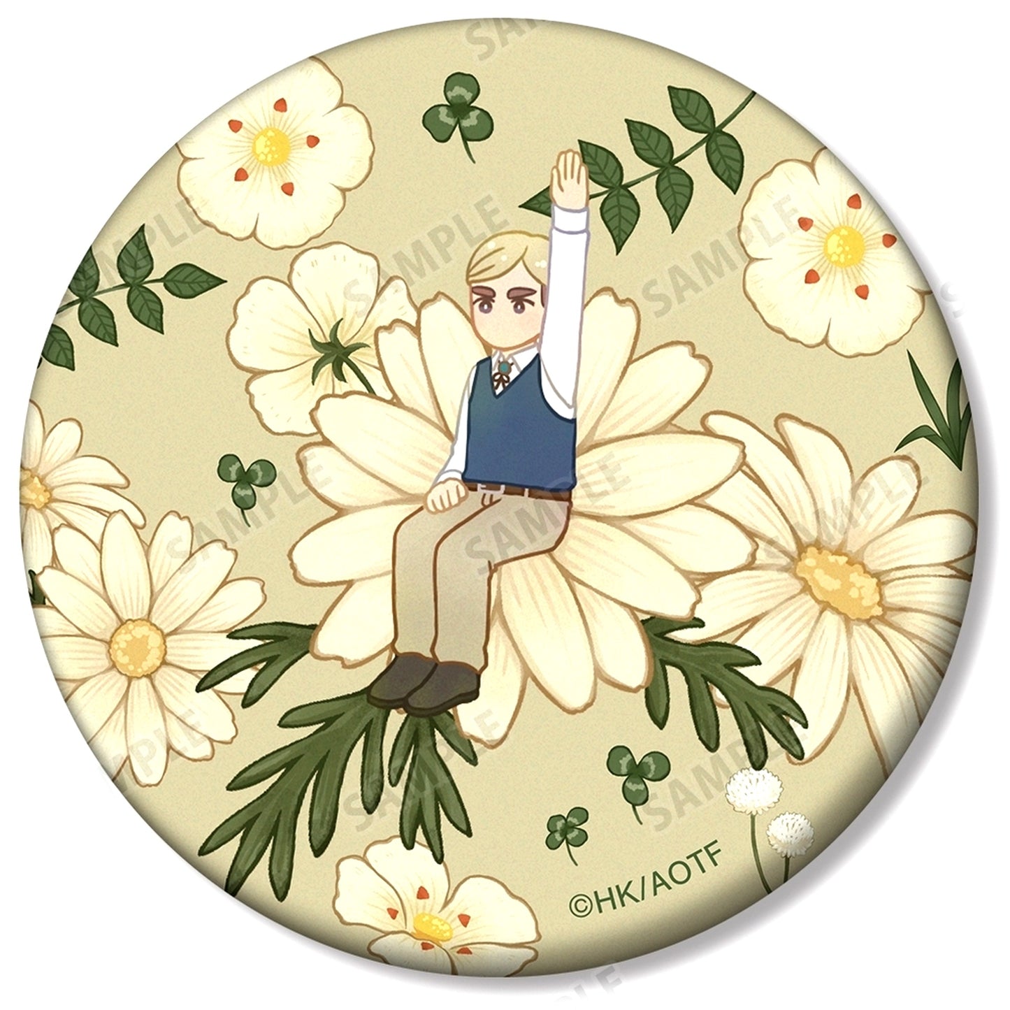 Erwin Smith Attack on Titan Botania Vol 2 Trading Matte Button [USED]