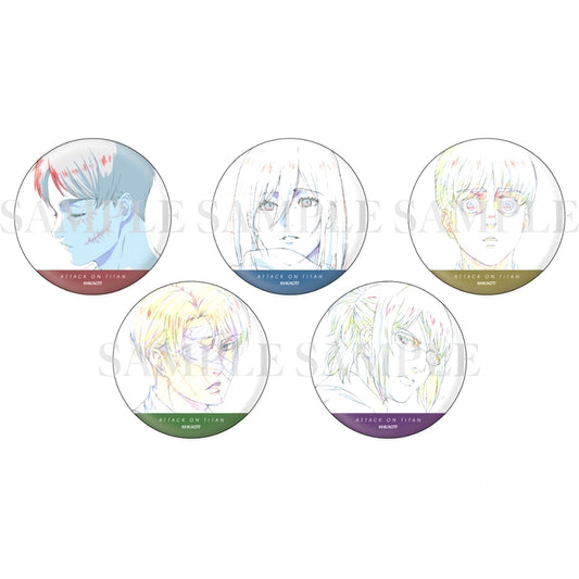 Set of 5 Attack on Titan The Final Season Button 03 Original Art Illust [USED]
