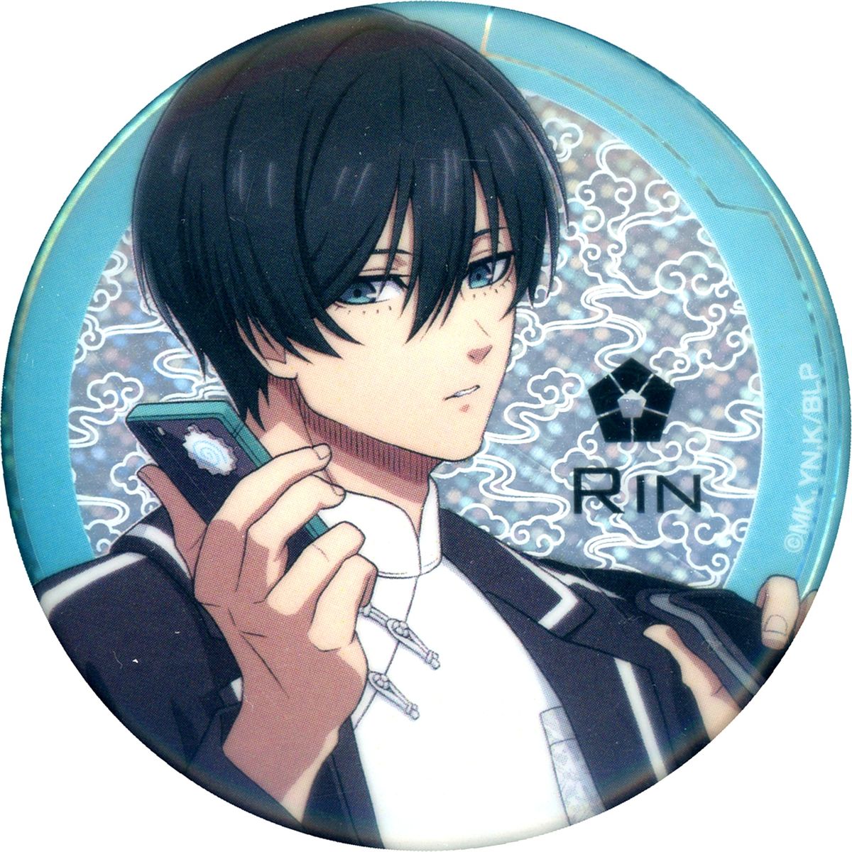 Rin Itoshi Blue Lock Ramen Prison Full Body Close Up Glitter Button Collection [USED]