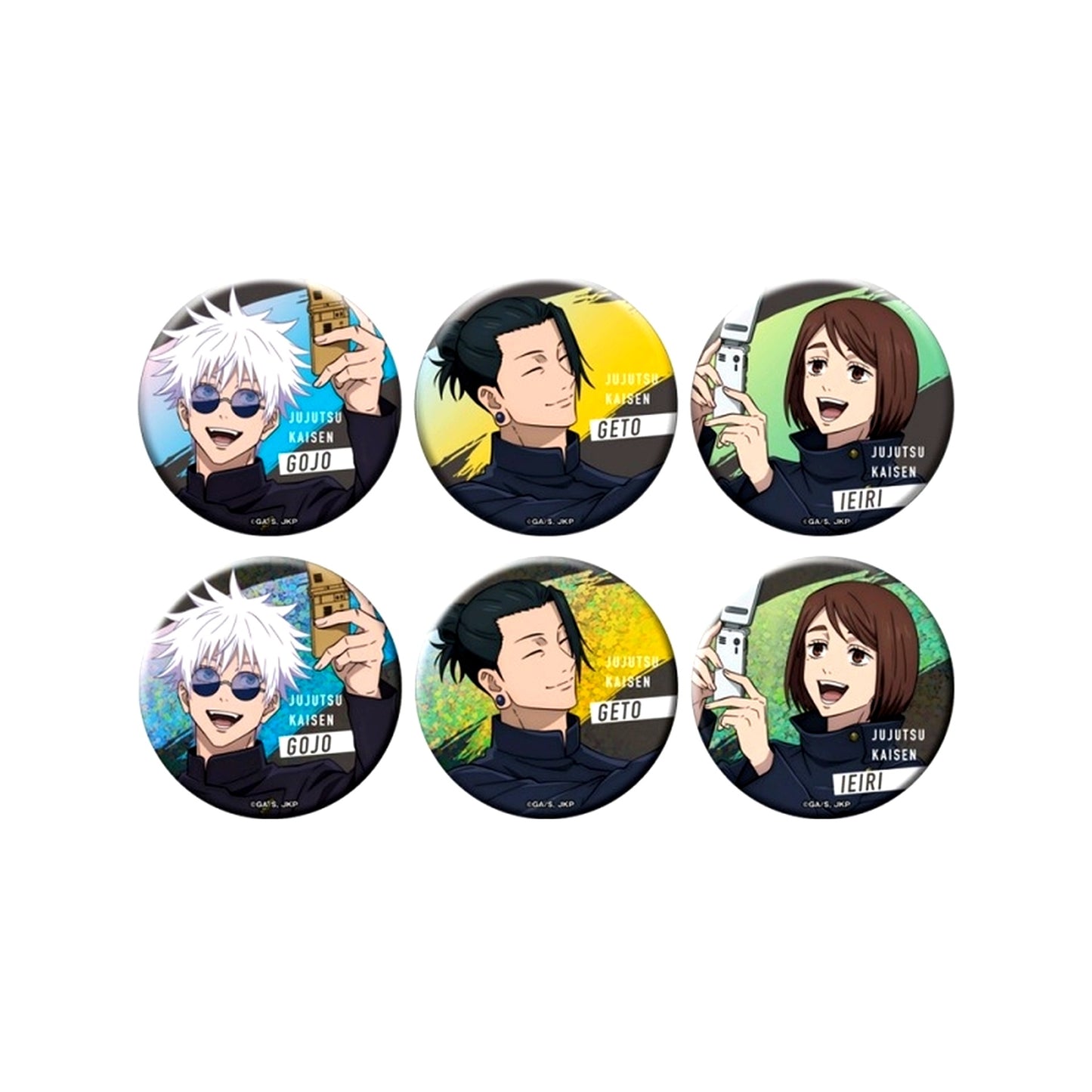 Set of 6 Jujutsu Kaisen Juju HONPO Hidden Inventory Premature Death Trading Button [USED]