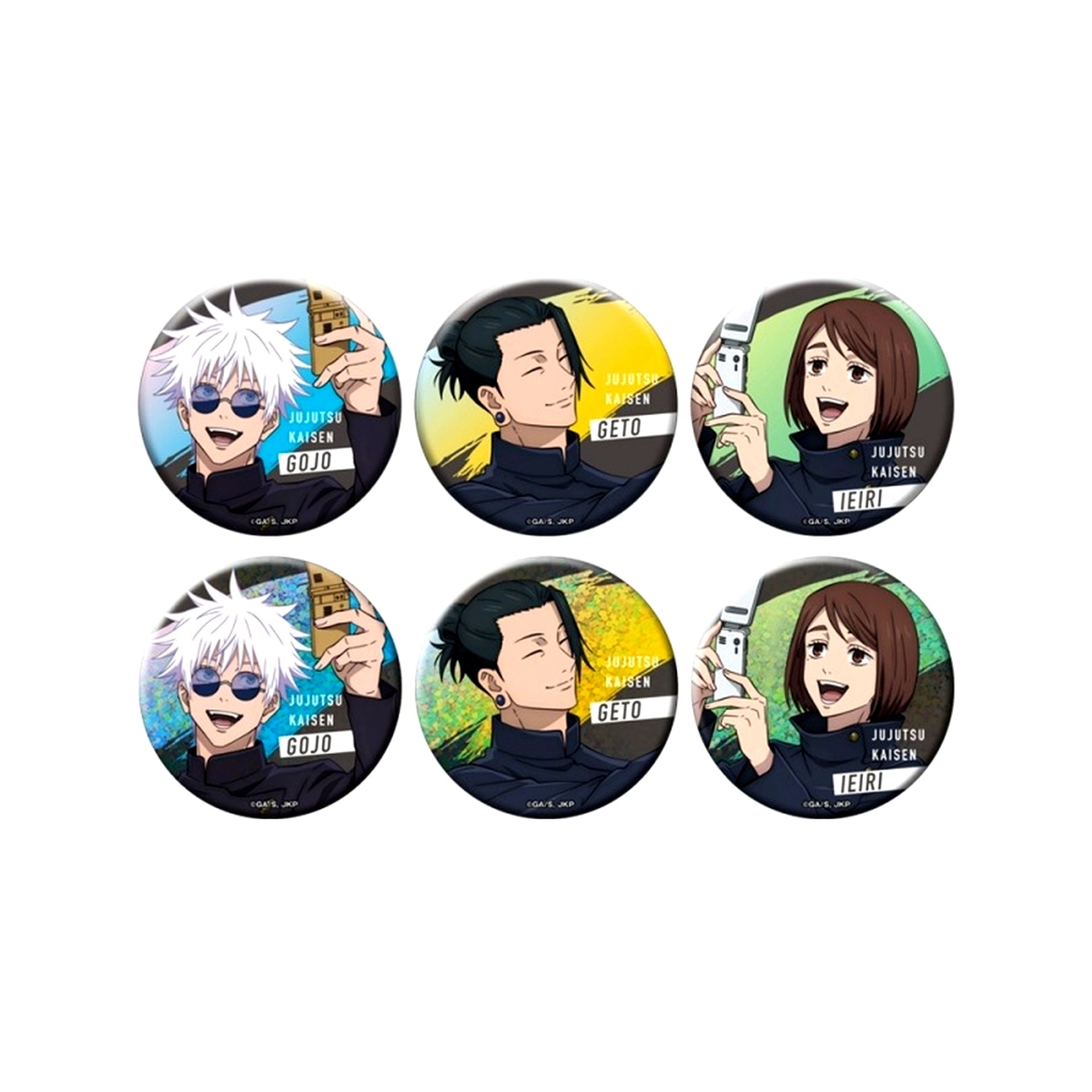 Set of 6 Jujutsu Kaisen Juju HONPO Hidden Inventory Premature Death Trading Button [USED]