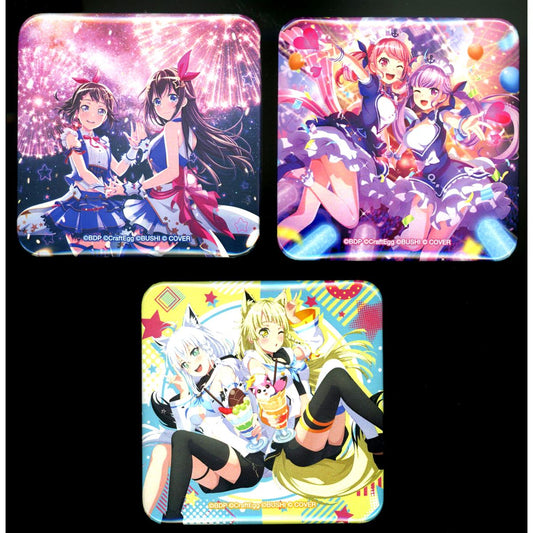 Group Square Button Set BanG Dream! Girls Band Party! X Hololive [USED]