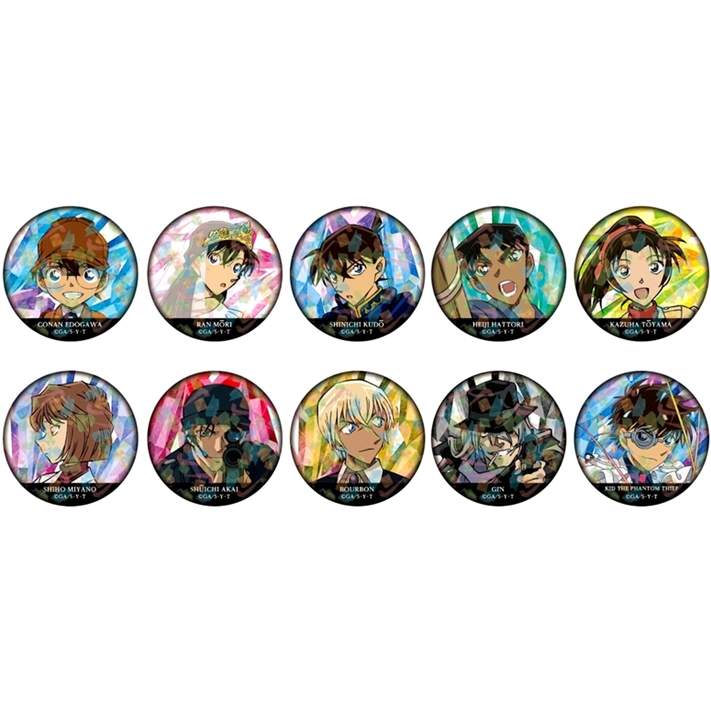 Set of 10 Detective Conan Trading Hologram Button Vol.2 [USED]