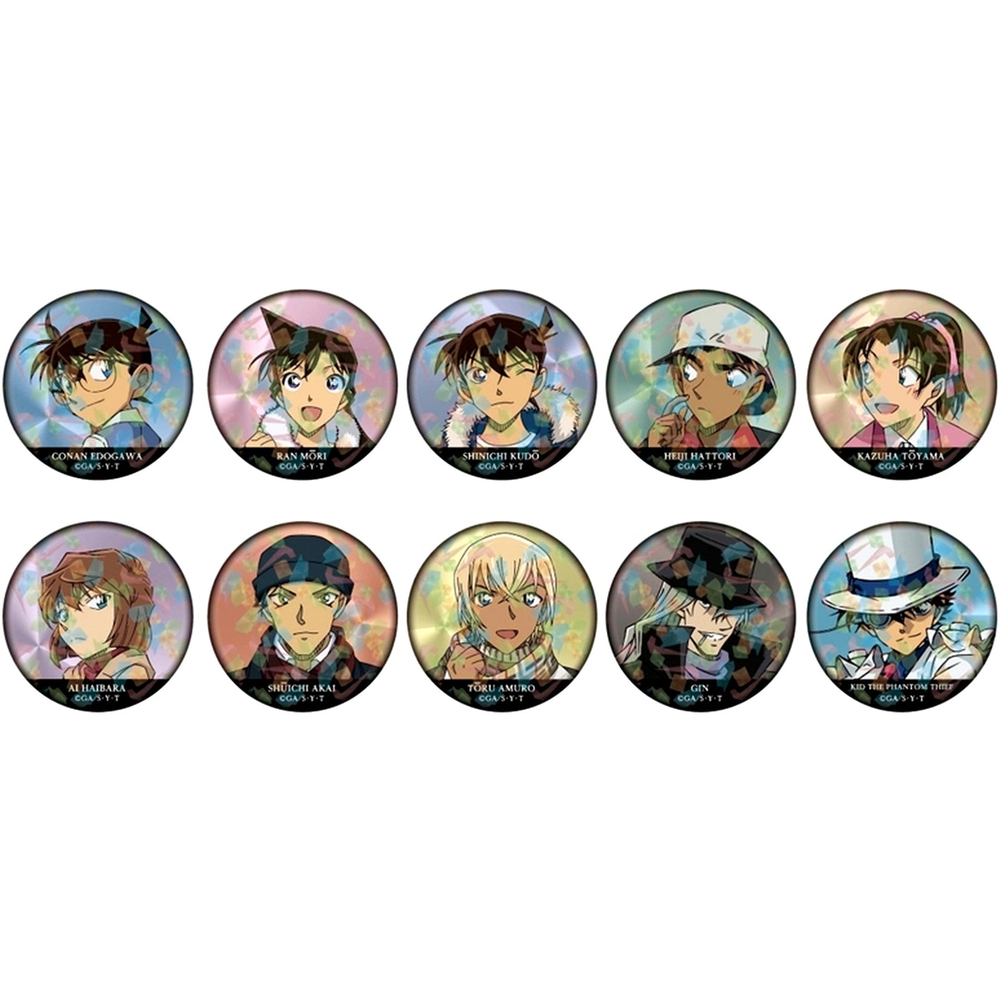 Set of 10 Detective Conan Trading Hologram Button Vol.3 [USED]
