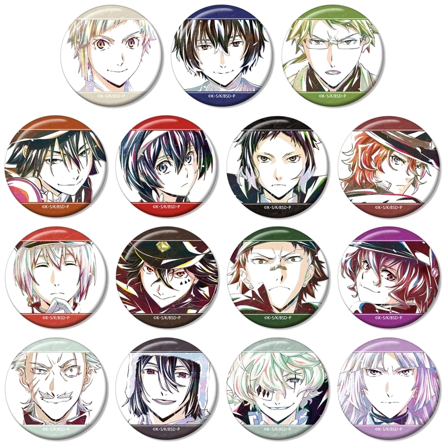 Bungo Stray Dogs Chuya Nakahara & Others Ani-Art Trading Can Badge Part 3 All 15 Types Set Buttons [USED]