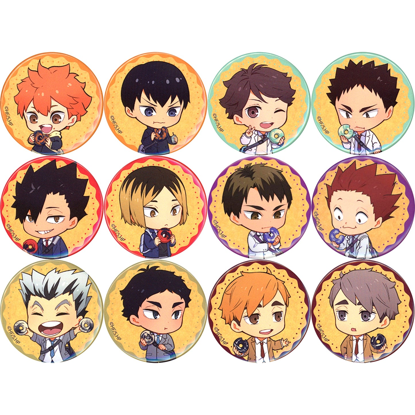 Set of 12 Haikyu!! x Jack In The Donuts Random Button [USED]