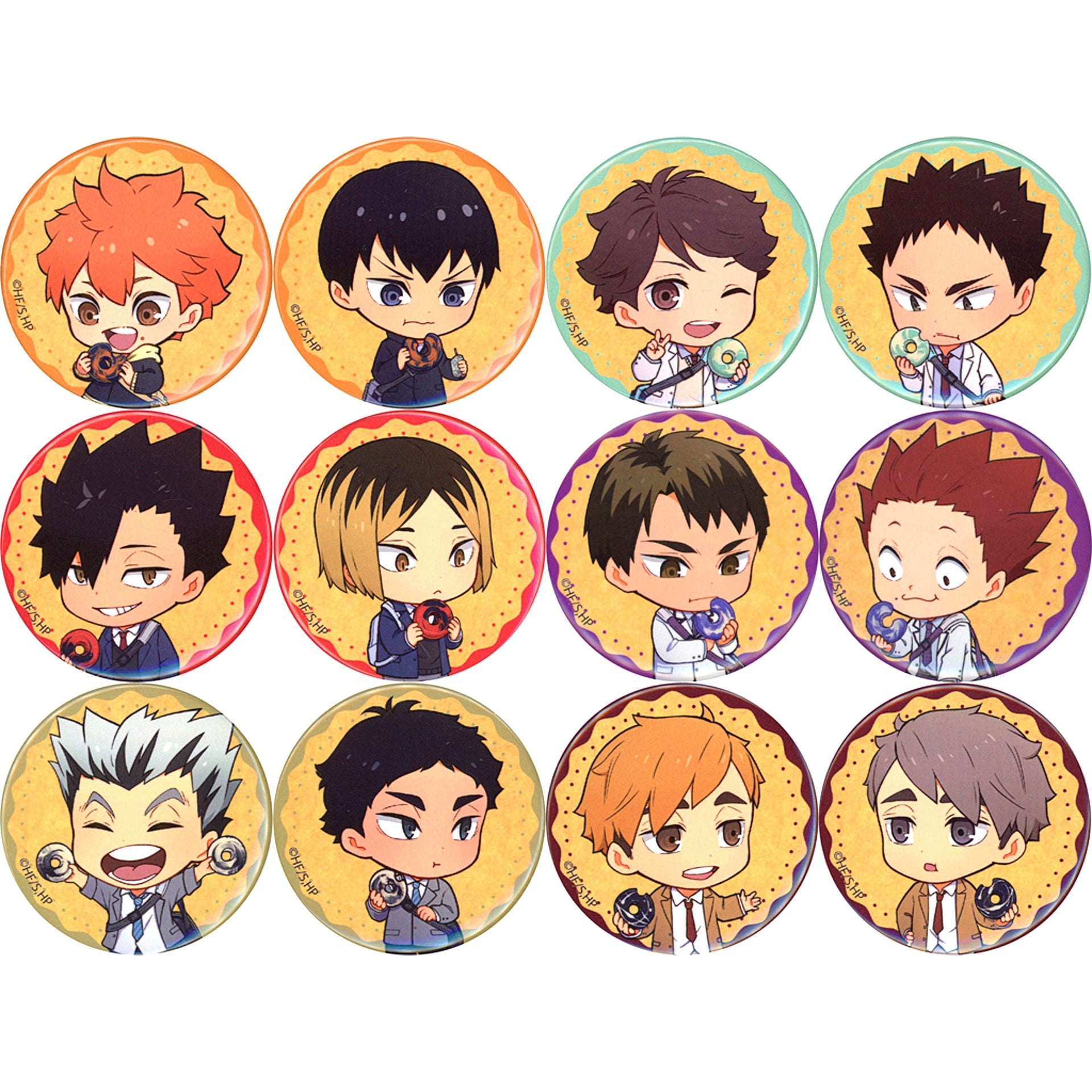 Set of 12 Haikyu!! x Jack In The Donuts Random Button [USED]