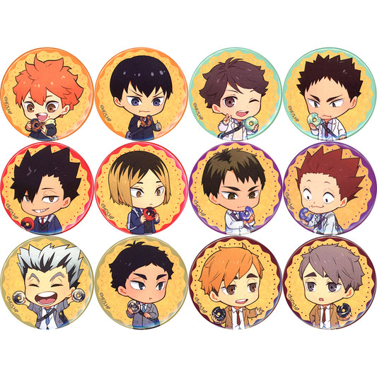 Set of 12 Haikyu!! x Jack In The Donuts Random Button [USED]