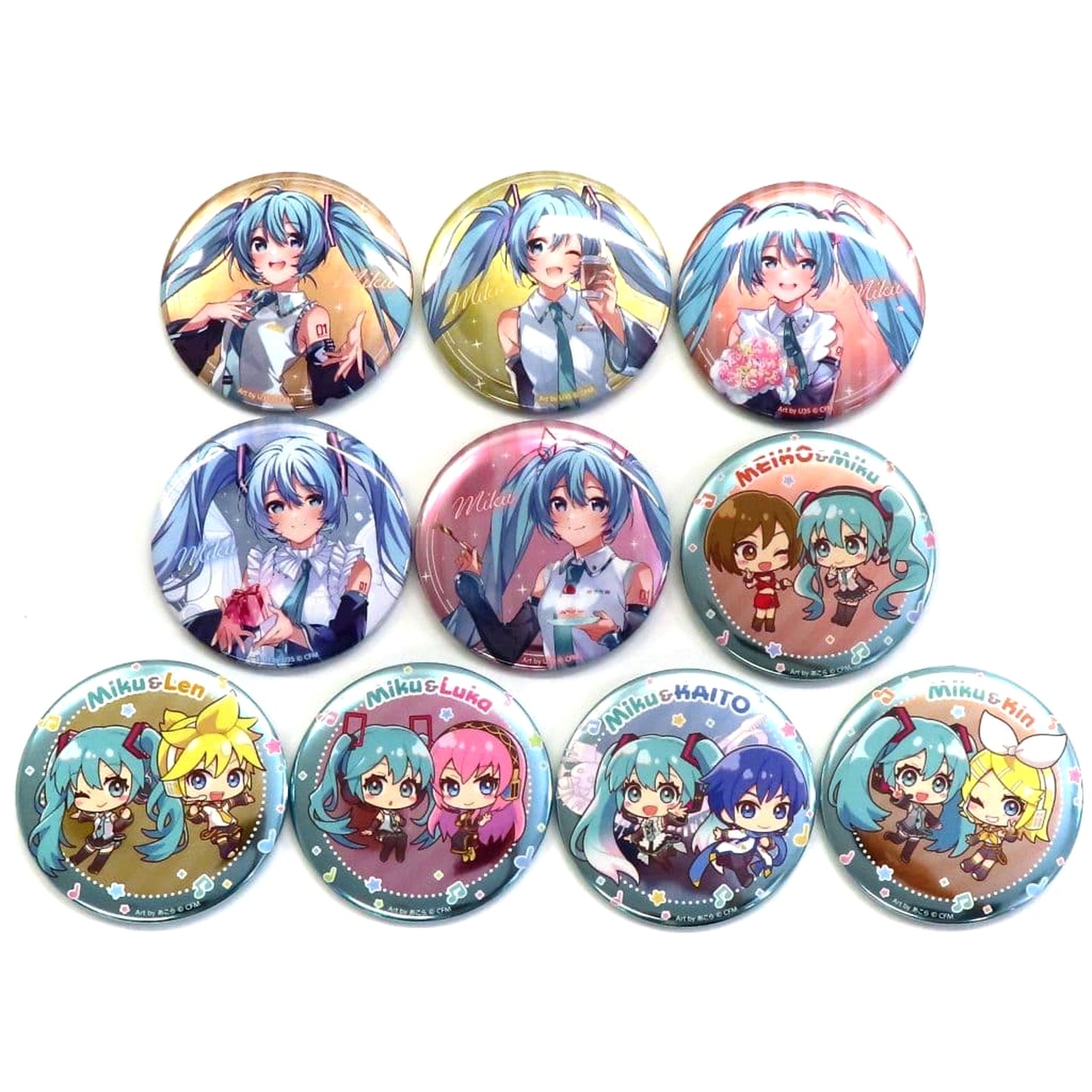 VOCALOID Hatsune Miku & Others Happy 16Th Birthday Metallic Can Badge Complete Set LAWSON Limited Buttons [USED]