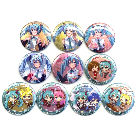 VOCALOID Hatsune Miku & Others Happy 16Th Birthday Metallic Can Badge Complete Set LAWSON Limited Buttons [USED]