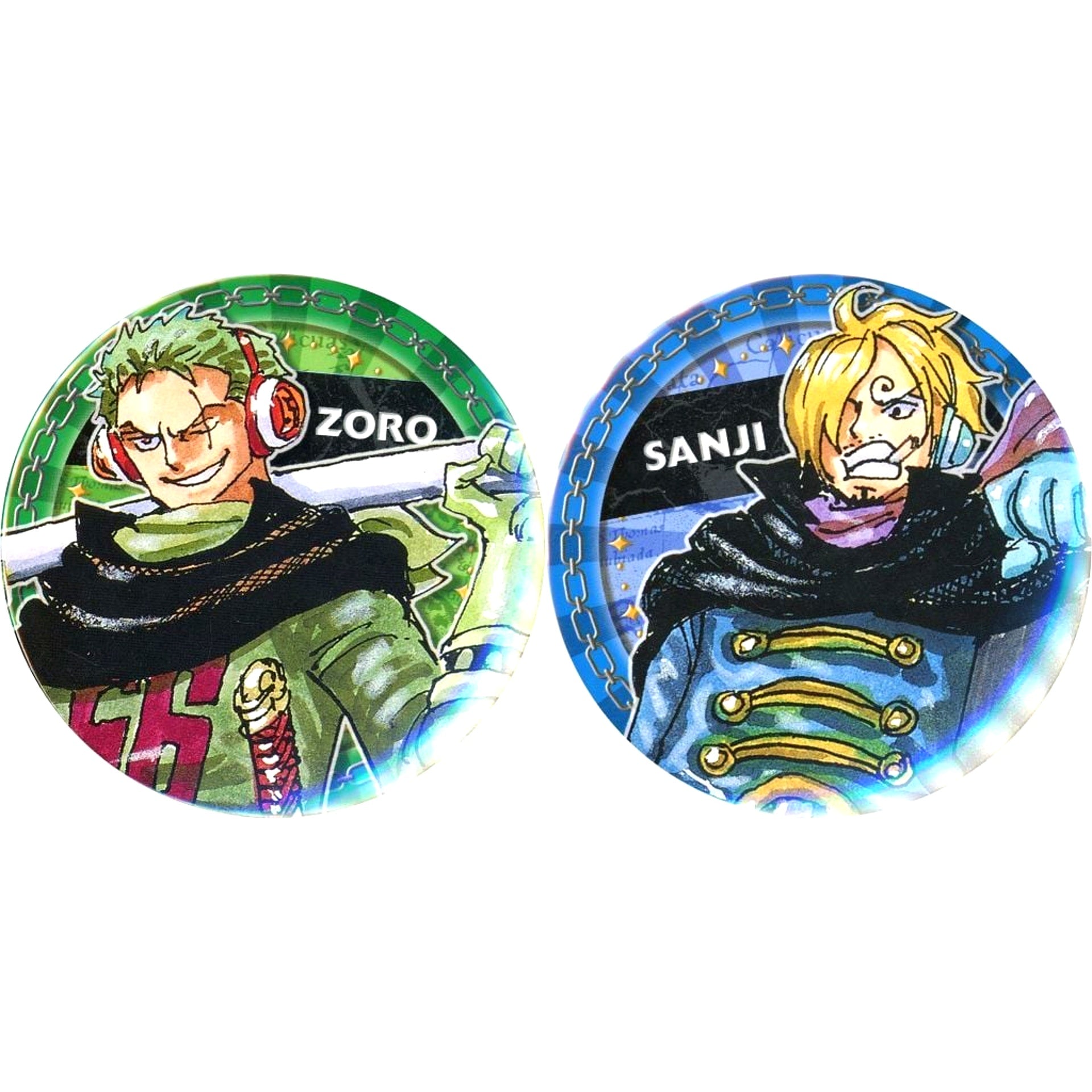 Set of 2 Roronoa Zoro & Sanji One Piece Button [USED]