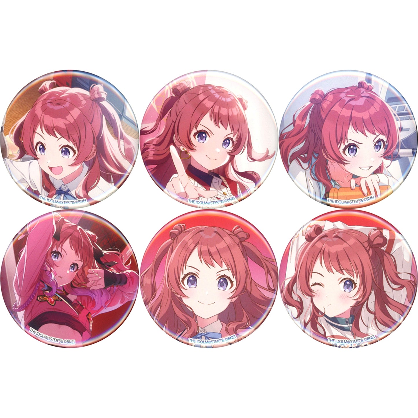 Set of 6 Gakuen Idolmaster Official Trading Badge Saki Hanami [USED]