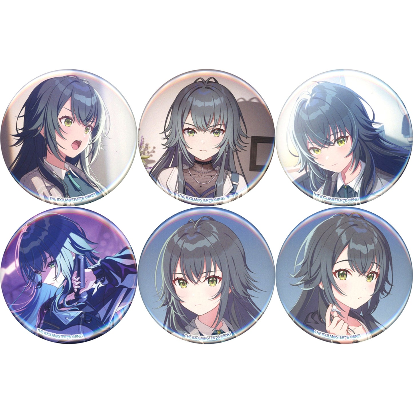 Set of 6 Gakuen Idolmaster Official Trading Tin Badge Temari Tsukimura [USED]