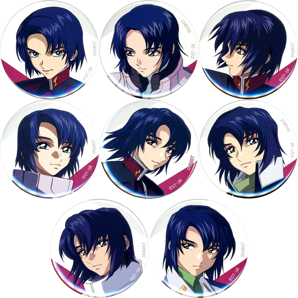 Set of 8 Full of Athrun Mobile Suit Gundam SEED Character Badge Collection [USED]