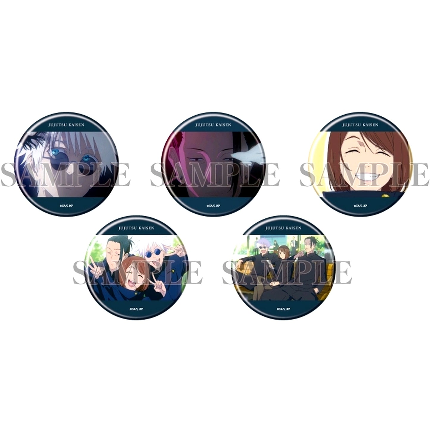 Set of 5 Jujutsu Kaisen Season 2 Kaigyoku Tamaori Button 08 Scene Shot Illustration [USED]