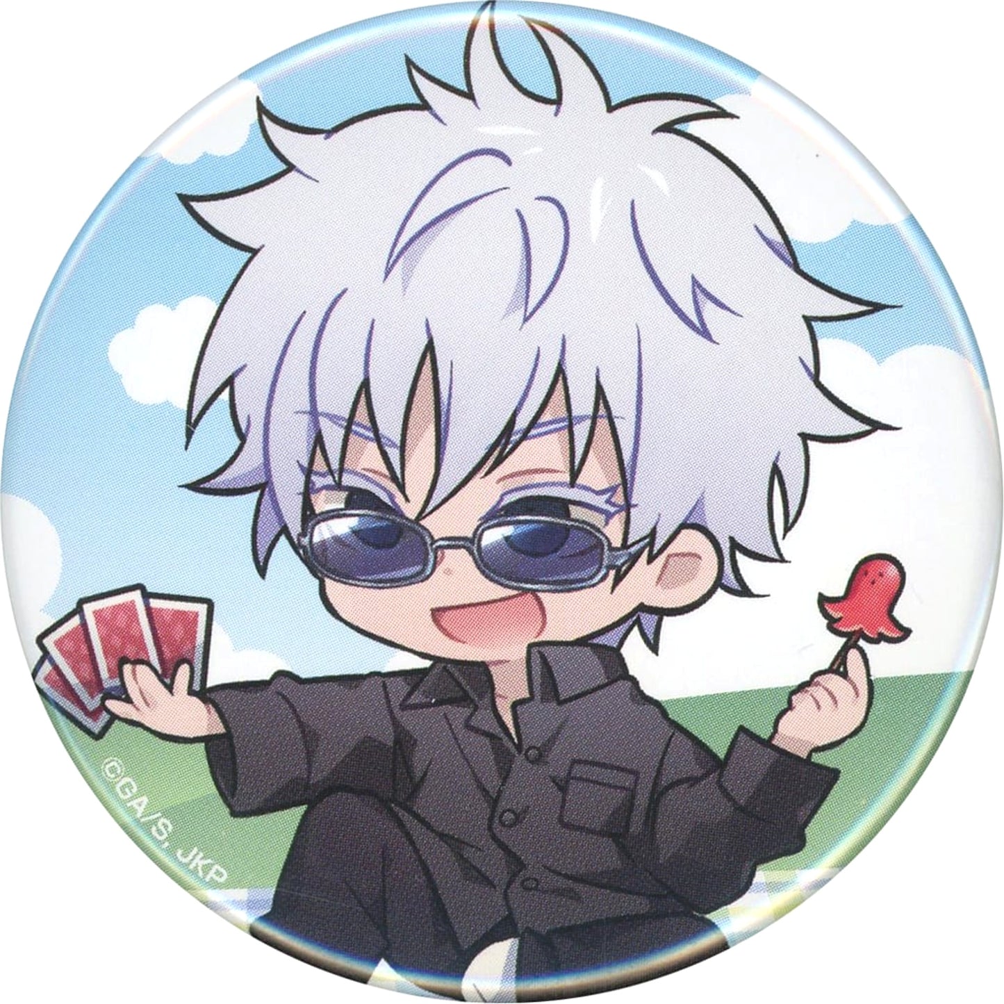 Satoru Gojo Background Blue Sky Jujutsu Kaisen Marukuji Enjoy! Picnic Button Little Luck 8 [USED]