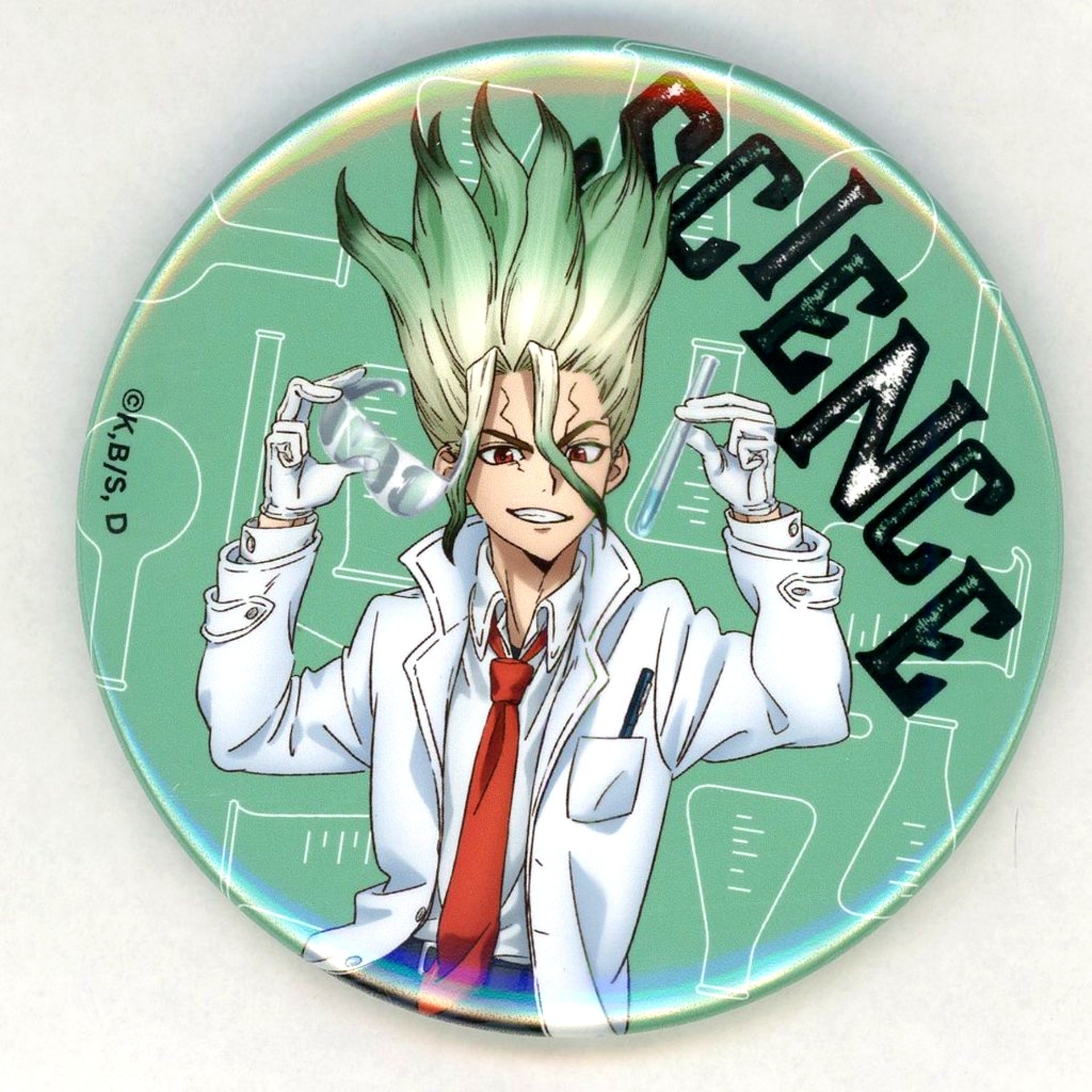 Senku Ishigami B Prize D-6 Dr.STONE Kujibikido Online Kuji Club Activity Edition 75mm Button [USED]