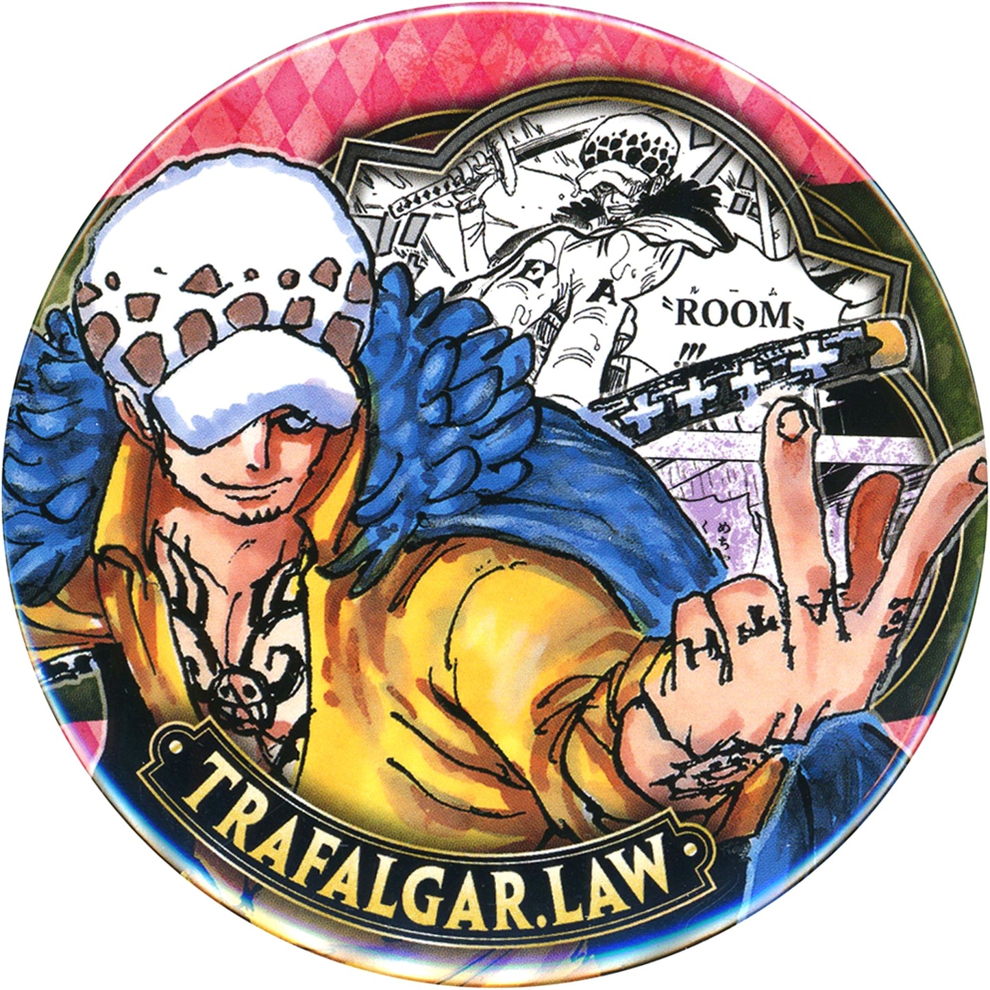 Trafalgar Law ROOM!!! One Piece Collection Button HEROES Trafalgar Law Vol.2 [USED]