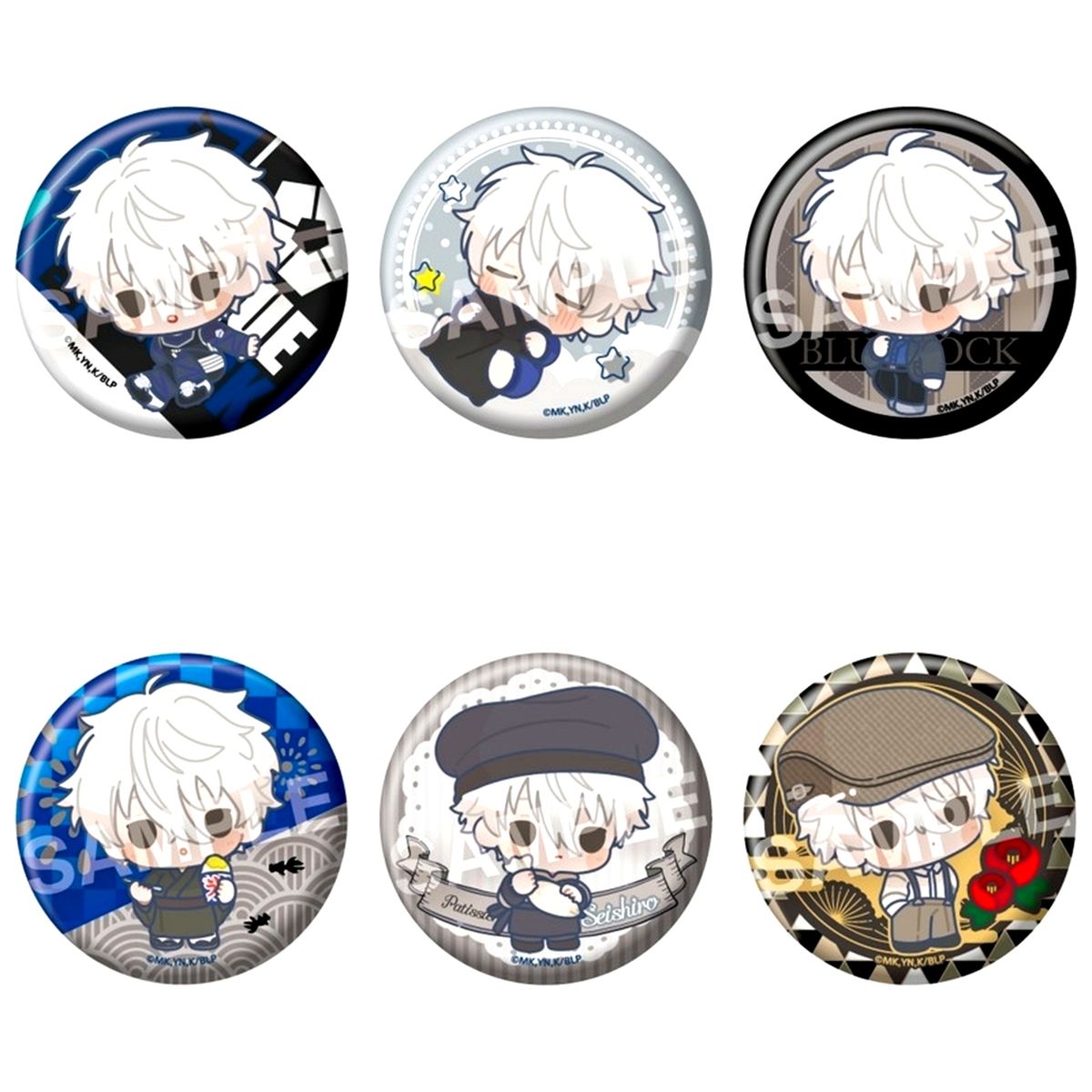Set of 6 Seishiro Nagi Blue Lock Select Collection Button [USED]