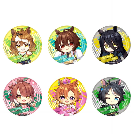 Set of 6 Uma Musume Pretty Derby Beginning of a New Era Deformed Button [USED]
