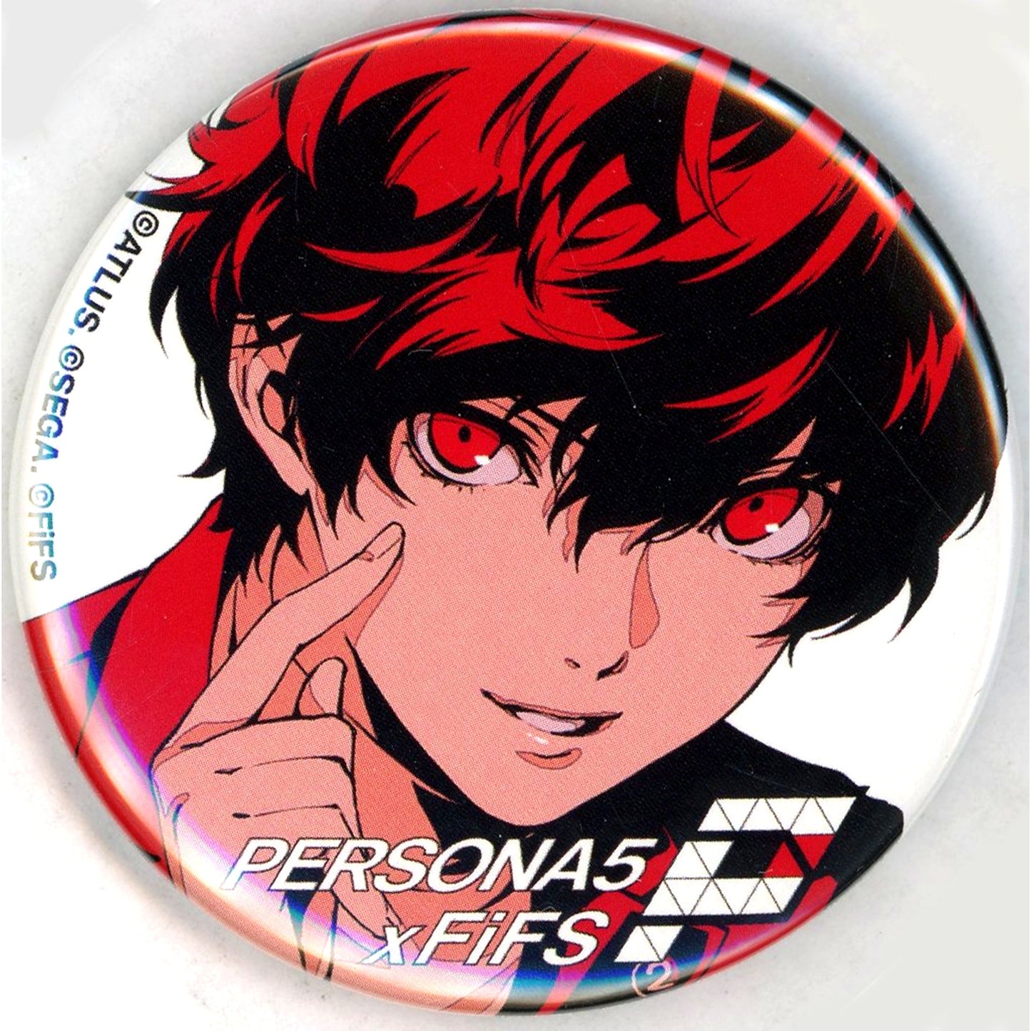 Protagonist P5 White Background Persona 3 4 5 Trading Button 2 FiFS Illustration Exhibition Plus [USED]
