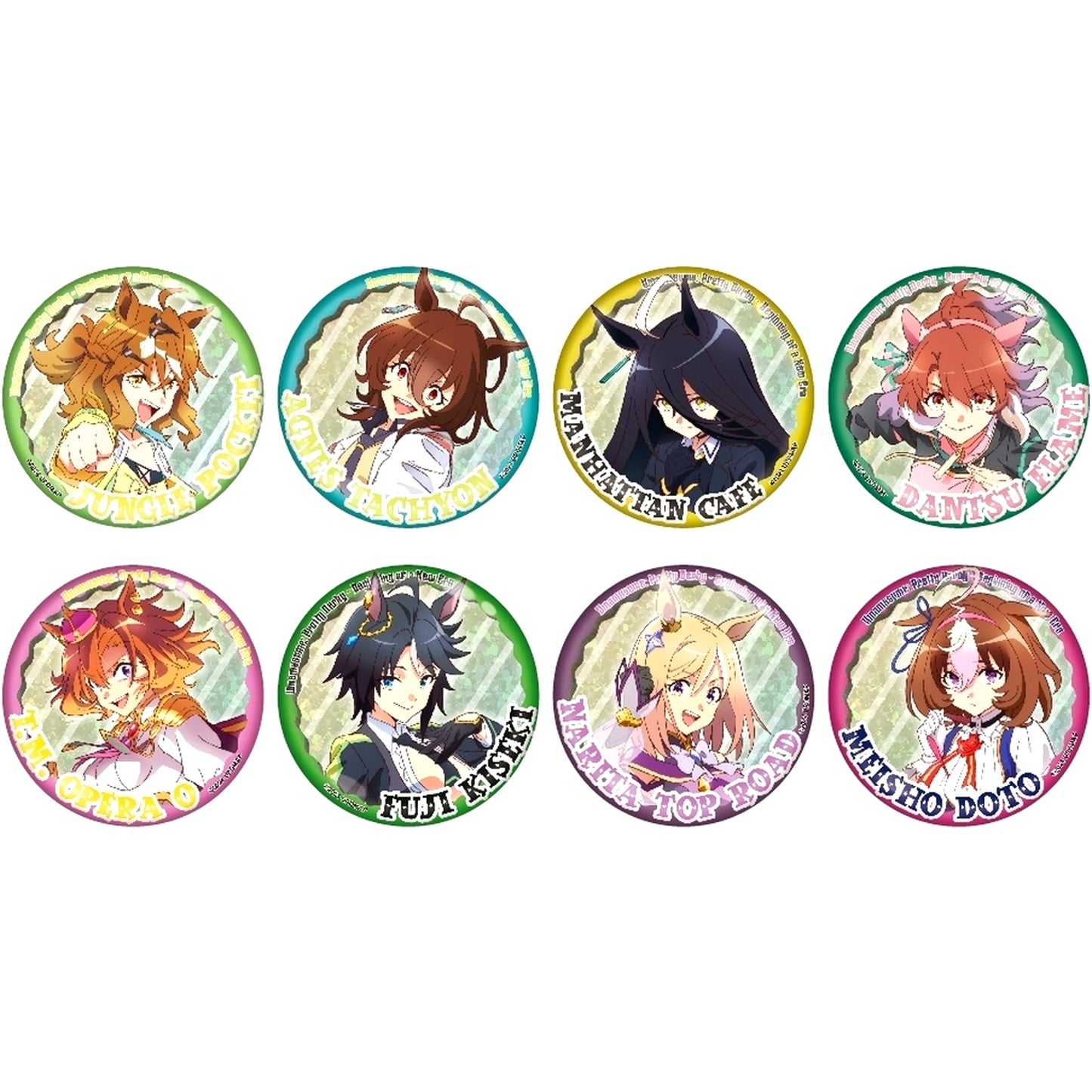 Set of 8 Movie Uma Musume Pretty Derby Beginning of a New Era Hologram Button [USED]