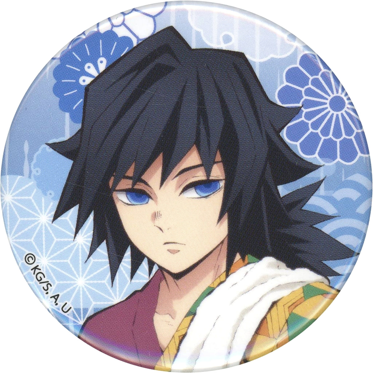 Demon Slayer: Kimetsu no Yaiba Giyu Tomiokau After-Bath Can Badge Gokurakuyu Raku Spa Part 3: Hashiratachi no Gokuraku na Kyujitsu Limited Buttons [USED]