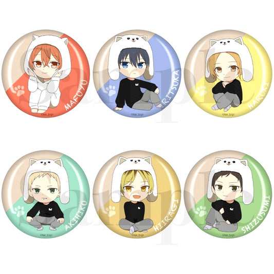 Set of 6 Movie Given Hiiragi mix Trading Button [USED]