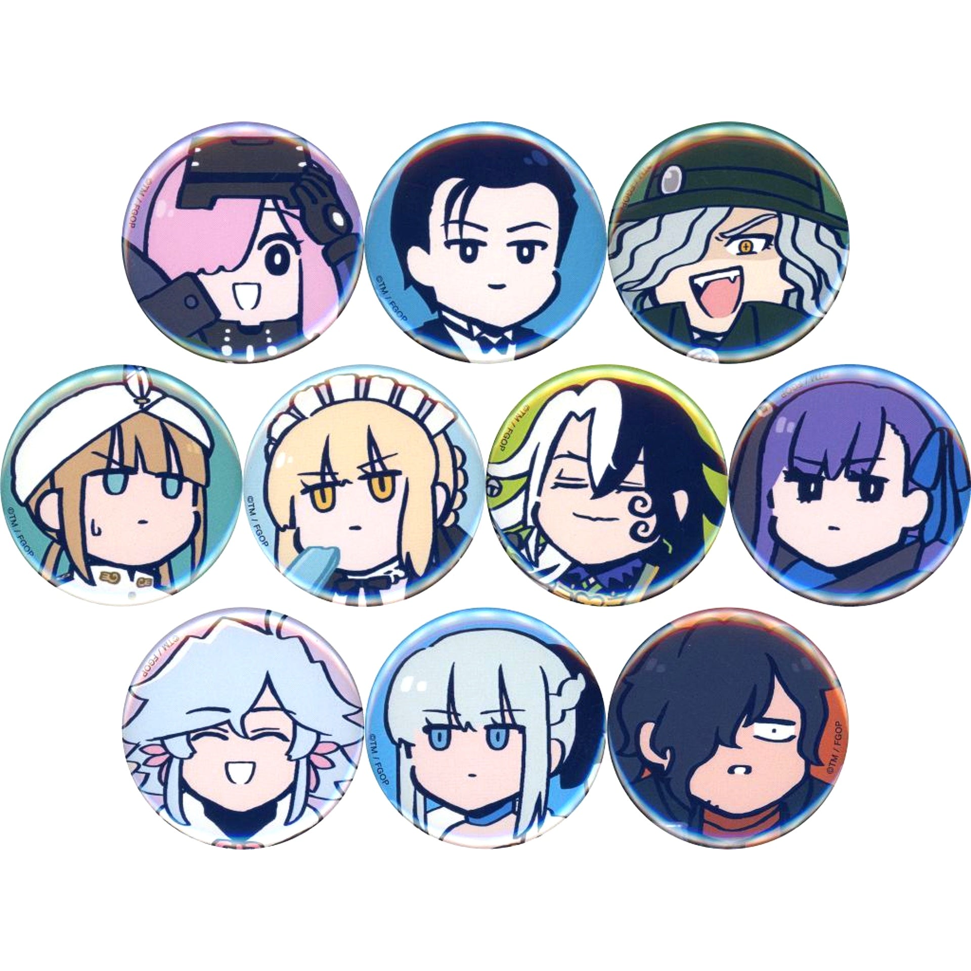 Set of 10 Group Fate/Grand Order Trading Scene Shot Button Ritsuka Fujimaru Doesnt Get It POP UP STORE in Loft [USED]