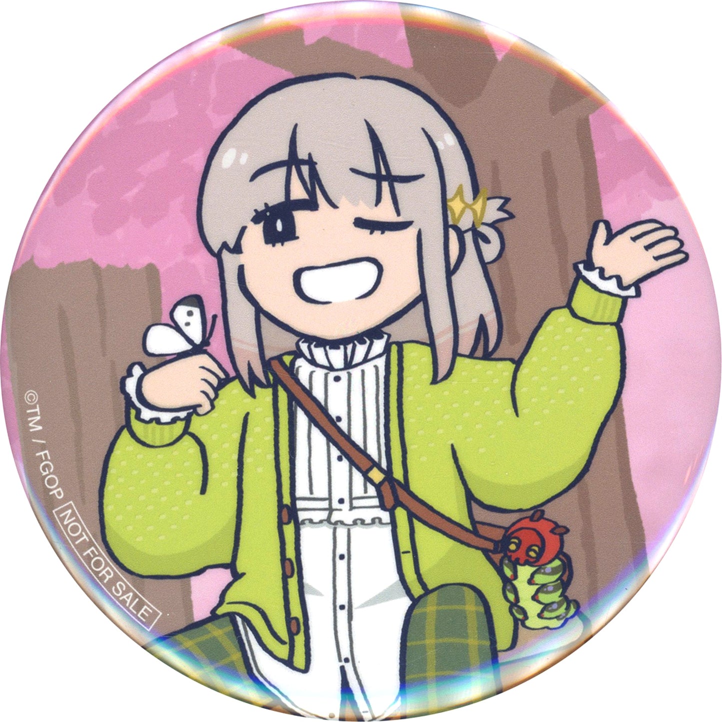 Oberon Fate/Grand Order Fujimaru Ritsuka wa Wakaranai Tsuchida Drawn Cherry Blossom Viewing Ver 75mm Trading Button POP UP STORE in Loft Event Limited BOX Purchase Bonus [USED]