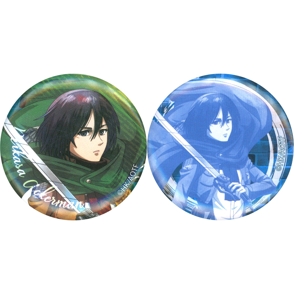 Set of 2 Mikasa Ackerman E Prize Attack on Titan be determined Dreamy Kuji Button [USED]