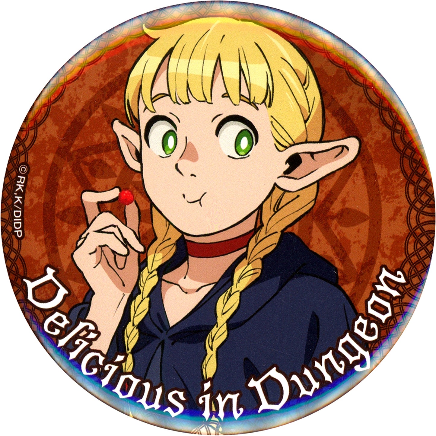 Marcille A. Drawn 75mm Button Delicious in Dungeon Kujibikido Online Kuji D-1 Prize [USED]
