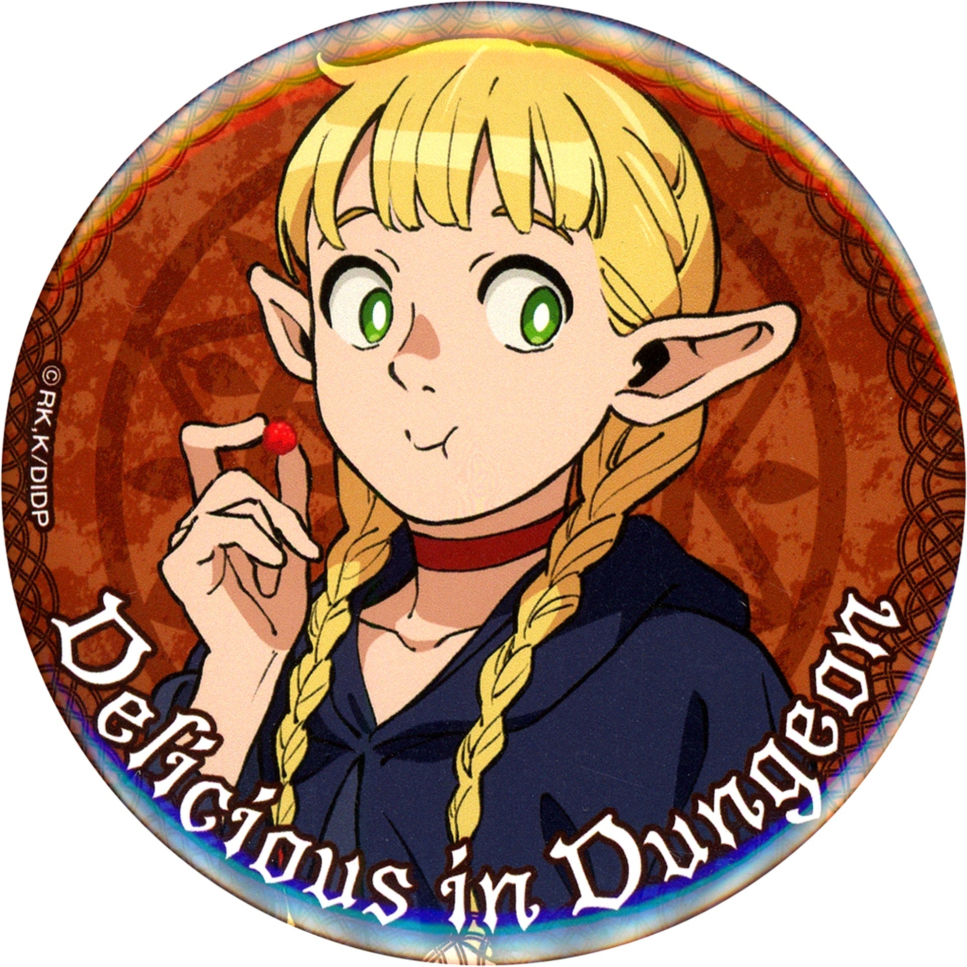 Marcille A. Drawn 75mm Button Delicious in Dungeon Kujibikido Online Kuji D-1 Prize [USED]